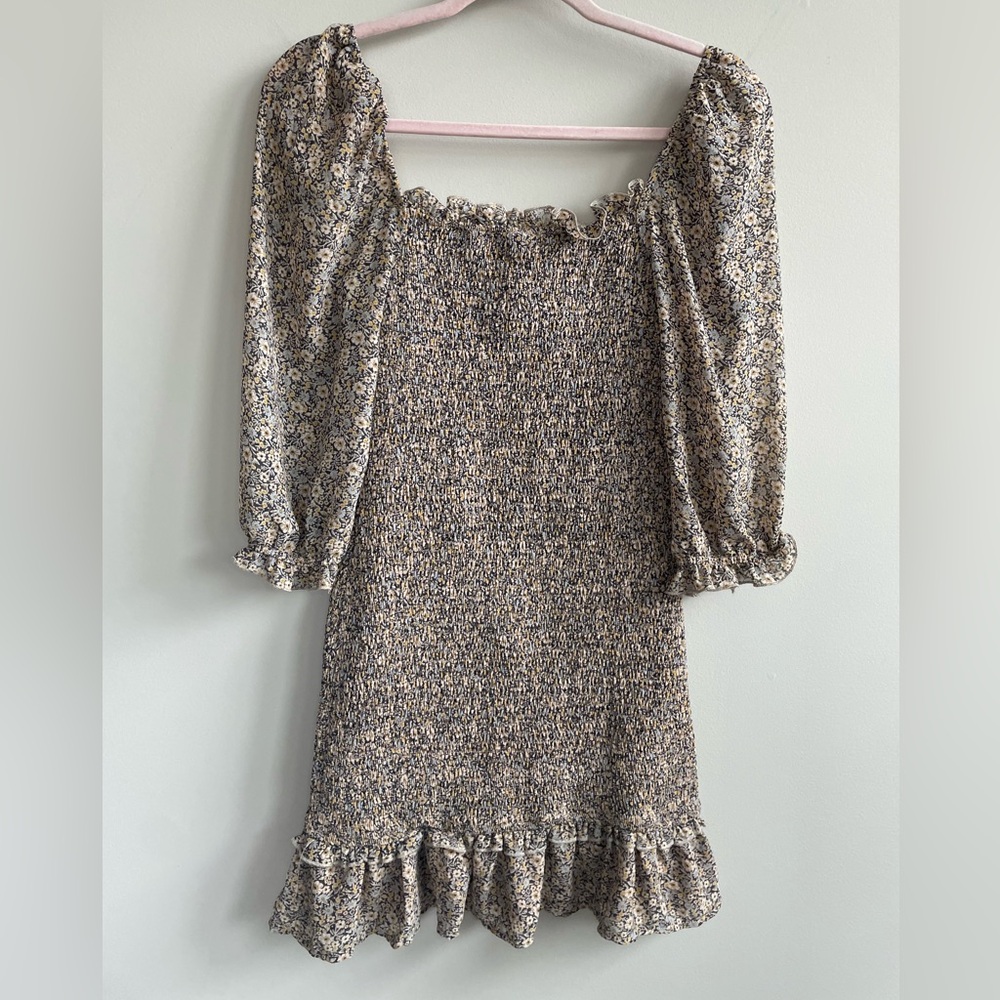 Dress Forum Blossom Smocked Ruffle Bodycon Floral Mini Dress - Picture 6 of 9